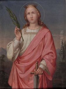 Heilige Katharina Mit Martyrerpalme Und Schwert by Heinrich Kluibenschedl