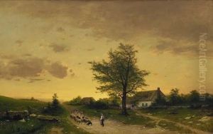 Sheep Along A Path by Robert Kluth