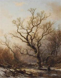 A Wooded Landscape In Winter