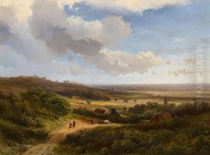 Weite Hollandische Landschaft Im Sommer by Pieter Lodewijk Francisco Kluyver