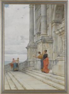 Pompeian Scene by Luigi Bazzani