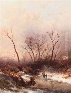 Wood Gatherers On The Ice