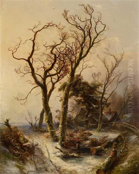 Eichen Im Winterwald - view 1