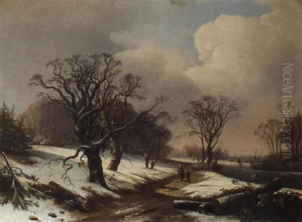 Peasants In A Wooded Summer Landscape - view 1