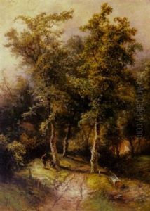 Two Figures Near A Country Lane