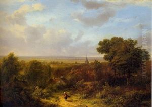 Summer Landscape With A Woodgatherer On A Sandy Track