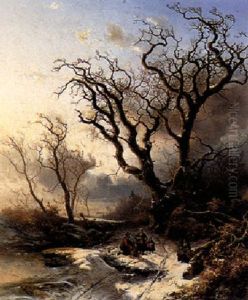 Faggotgatherers In A Wintry Forest