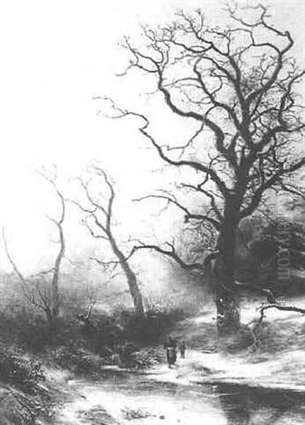 Figures On A Frozen Pond - view 1