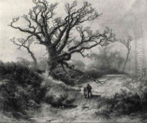 Travellers In A Wooded Winter Landscape Travellers In A Wooded Winter Landscape