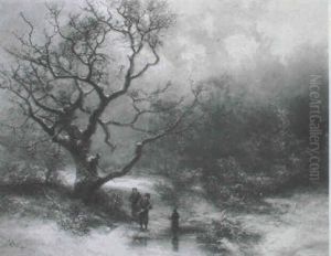 Winterlandschaft by Pieter Lodewijk Francisco Kluyver