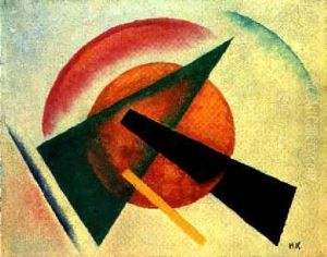 Komposition Mit Grunem Dreieck