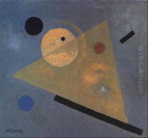 Composition With A Transparent Yellow Triangle by Ivan Vasilievich Klyun