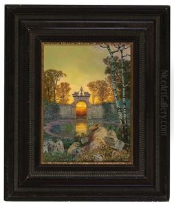 Ruins In The Evening Light by Ferdinand Knab