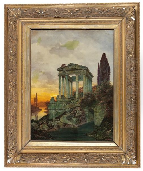 Southern Landscape With Classical Ruins - view 1