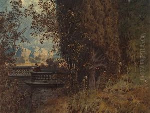 Southern Landscape With Cypressess