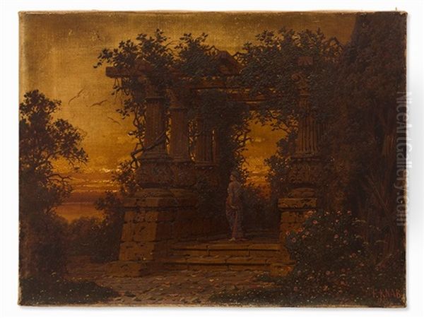 Temple Ruin At Sunset - view 1