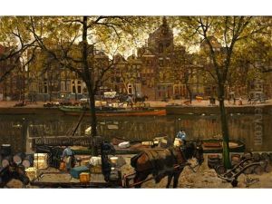 Blick Auf Die Prinsengracht Zwischen Amstel Und Utrechtsestraat, Amsterdam by Gerrit Willem Knap