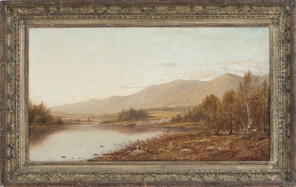 Boaters On A Pond In The Midst Of A Mountain Landscape - view 1
