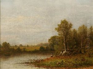 Fisherman By A River, Spring by Charles Wilson Knapp