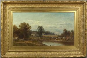 New England Farm Scene by Charles Wilson Knapp