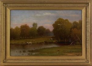 Landscape With Cows by Charles Wilson Knapp