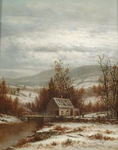 Figures By A House In A Winter Landscape Figures By A House In A Winter Landscape