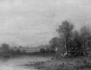 Fisherman By A River, Spring Fisherman By A River, Spring