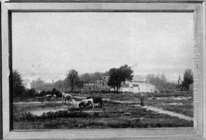 Farm Scene by Charles Wilson Knapp