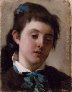 Ragazza Con Fiocco Azzurro