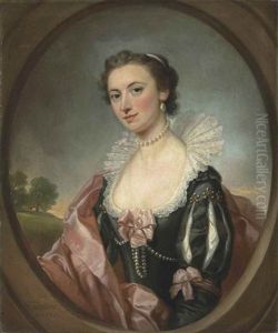 Portrait Of Mary Gell (c. 1727-1791), Half-length, In Van Dyck Costume, In A Feigned Oval