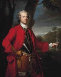 Portrait Of An Officer, Thought To Be Major William Caulfield (c. 1698-1767), Half-length, In A Breastplate And A Red Coat, A Park Landscape Beyond