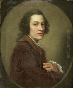 Portrait Of A Gentleman, In A Brown Coat And White Cuffs