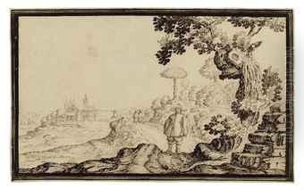 A Figure In A Landscape, A Friar Beyond - view 1