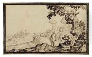A Figure In A Landscape, A Friar Beyond A Figure In A Landscape, A Friar Beyond