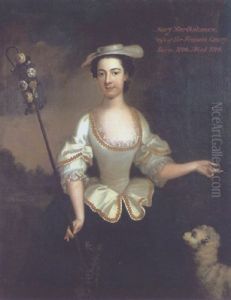 Portrait Of Mary Batholomew As A Shepherdess by George Knapton