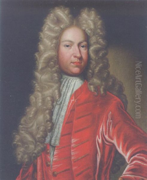 Portrait Of A Gentleman (edward Graham?) In A Red Coat And Waistcoat With A White Jabot - view 1