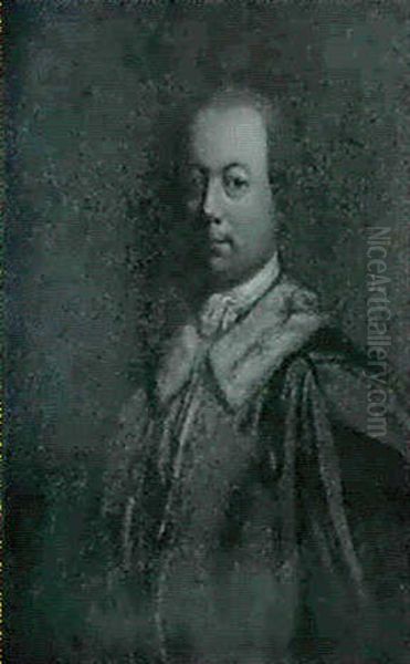 Portrait Of A Gentleman, Said To Be Sir Philip Monkton, Bust Length Wearing Robes Of Office - view 1