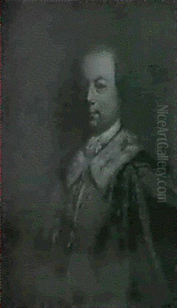 Portrait Of A Gentleman, Said To Be Sir Philip Monkton, Bust Length, Wearing Robes Of Office - view 1