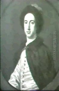 Portrait Of William Wentworth, 4th Earl Of Strafford Bust Length Wearing A Cream Waistcoat.. by George Knapton