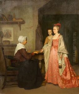 The Palm Reader by Petrus Renier Hubertus Knarren