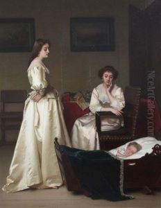 The Sleeping Child by Petrus Renier Hubertus Knarren