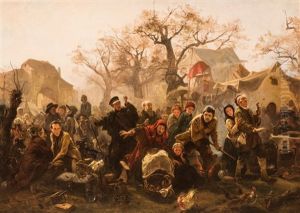Der Taschendieb Auf Dem Jahrmarkt (the Pickpocket At The Fair) by Ludwig Knaus