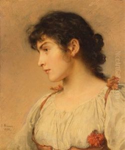 Portrait Of A Lady by Ludwig Knaus