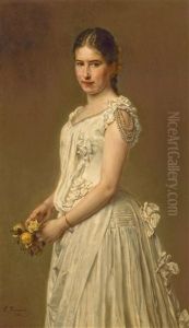 Portrat Der Tochter Des Kunstlers, Johanna Knaus by Ludwig Knaus