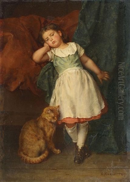 Kleines Madchen Mit Katze - view 1