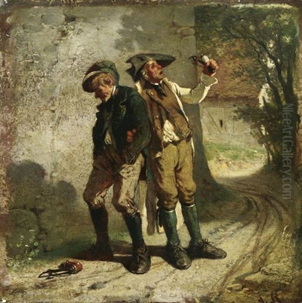 Dorftreiben: Zecher Auf Dem Heimweg - view 1