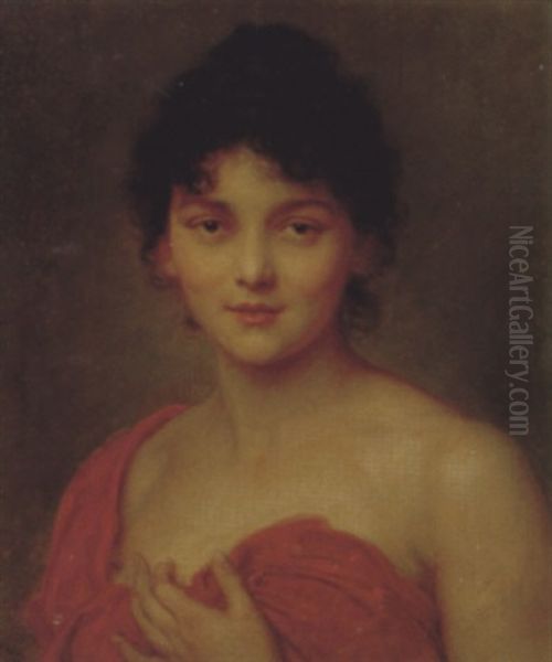 Portrait Of A Woman In Red Drapery - view 1