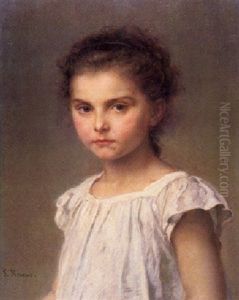 Brustbild Eines Madchens by Ludwig Knaus