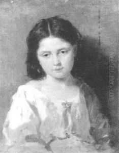 Bildnis Eines Kleinen Madchens In Halber Figur by Ludwig Knaus