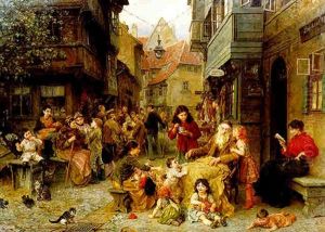 In The Schtetl by Ludwig Knaus